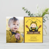 Invitation Bébé mignon Bumble Bee Honey Bee 1er Anniversaire  (Debout devant)