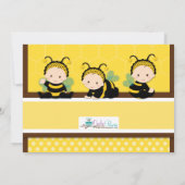 Invitation Bébé mignon Bumble Bee Honey Bee 1er Anniversaire  (Dos)