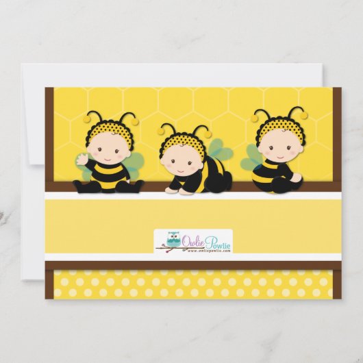 Invitation Bébé mignon Bumble Bee Honey Bee 1er Anniversaire  (Dos)