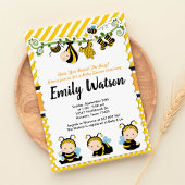Invitation Bébé mignon Bumble Bee Honey Bee Baby shower