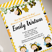 Invitation Bébé mignon Bumble Bee Honey Bee Baby shower