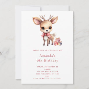 Invitation Bébé mignon cerf avec présents Anniversaire