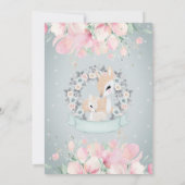 Invitation Bébé mignon Cerfs Étoiles Baby shower Feuille (Dos)