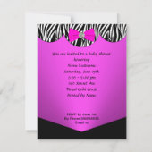 Invitation Bébé mignon chaussure bébé rose chaud noir (Dos)