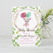 Invitation Bébé mignon Cher, Balais, Feuille (Debout devant)