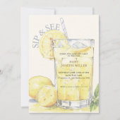 Invitation Bébé mignon citron Sip Et Voir Baby shower (Devant)
