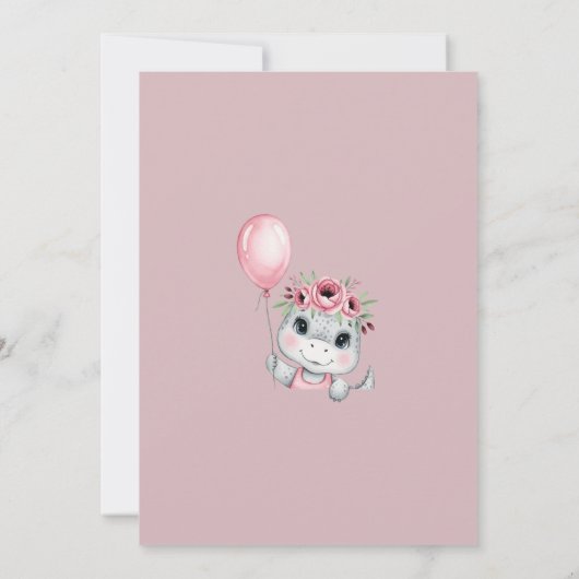 Invitation Bébé mignon Dino plat (Dos)