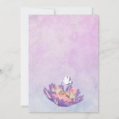 Invitation Bébé mignon dormant dans une fleur Baptême Invitat (Dos)