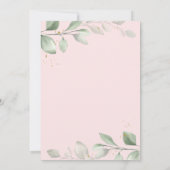 Invitation Bébé mignon éléphant, Feuille, Baby shower floral (Dos)