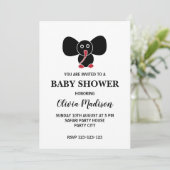 Invitation Bébé mignon éléphant Sexe Baby shower neutre (Debout devant)