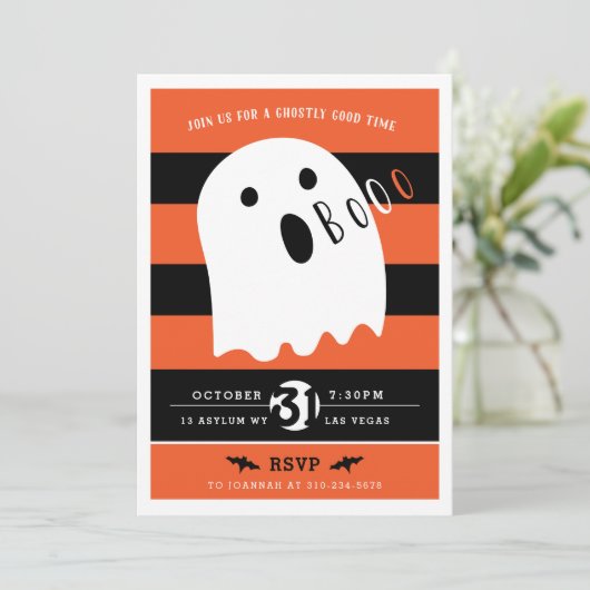 Invitation Bébé mignon Fête d'Halloween (Debout devant)