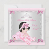 Invitation Bébé mignon fille Baby shower Ours rose (Devant)