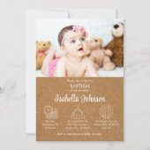 Invitation Bébé mignon fille Bautizo Invitacion Baptême moder (Devant)