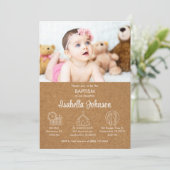 Invitation Bébé mignon fille Bautizo Invitacion Baptême moder (Debout devant)