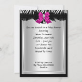 Invitation Bébé Mignon Fille Licorne Chaussure Rose Chaud Bab (Dos)