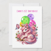 Invitation Bébé mignon filles premier anniversaire (Devant)