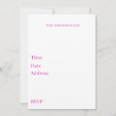 Invitation Bébé mignon filles premier anniversaire (Dos)