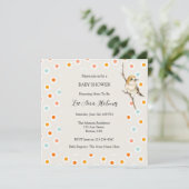 Invitation Bébé mignon Fleurs minuscules Baby shower Invitati (Debout devant)