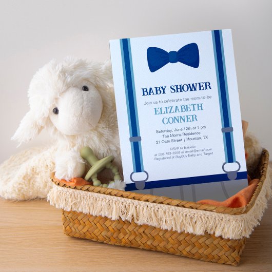 Invitation Bébé mignon garçon cravate Suspendante douche Invi