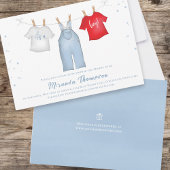 Invitation Bébé mignon Garçon Whimsical Denim Bleu Vêtements 