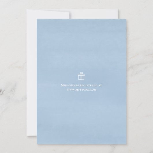 Invitation Bébé mignon Garçon Whimsical Denim Blue Clotheslin (Dos)