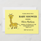 Invitation Bébé mignon Giraffe Baby shower fille (Devant)