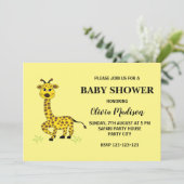 Invitation Bébé mignon Giraffe Baby shower fille (Debout devant)