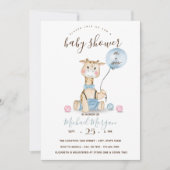 Invitation Bébé mignon Giraffe Ballons Baby shower dans (Devant)