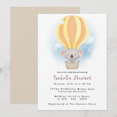 Invitation Bébé mignon Koala Balloon Baby shower Safari (Devant / Derrière)