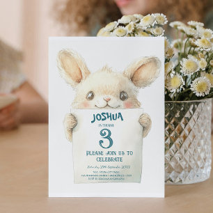 Invitation Bébé mignon lapin et Anniversaire de enfant des si