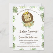 Invitation Bébé mignon Lion King Aquarelle Jungle Baby shower (Devant)