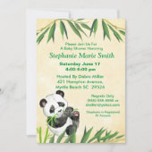 Invitation Bébé mignon Panda Baby shower de bambou vert (Devant)