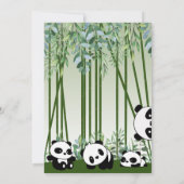 Invitation Bébé mignon Panda Simple Bambou Baby shower vert (Dos)