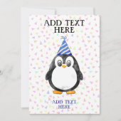 Invitation Bébé mignon Penguin Anniversaire (Devant)