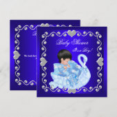 Invitation Bébé mignon pour la fête de naissance Garçon Bébé (Devant / Derrière)