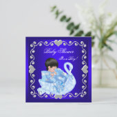 Invitation Bébé mignon pour la fête de naissance Garçon Bébé (Debout devant)