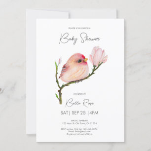 Invitation Bébé mignon Redpoll Baby shower d'oiseaux