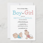 Invitation Bébé mignon Révélation de genre (Devant)