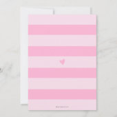 Invitation Bébé mignon rose Coeur Baby shower fille (Dos)