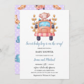 Invitation Bébé mignon singe (Devant / Derrière)
