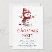Invitation Bébé mignon Snowman fête de Noël (Devant)