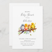 Invitation Bébé mignon sur le Baby shower de branches d'arbre (Devant / Derrière)