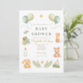 Invitation Bébé mignon Teddy Bear Toys Baby shower (Debout devant)
