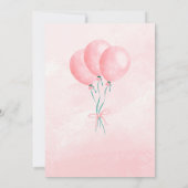 Invitation Bébé mignon tourne une fille rose 1er anniversaire (Dos)