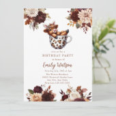 Invitation Bébé mignon vache Highland | Anniversaire Tea Part (Debout devant)