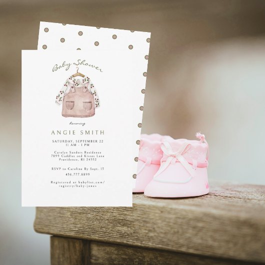 Invitation Bébé mignon Vêtements fille Douche