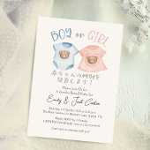Invitation Bébé mignon Vêtements Genre Révéler Garçon ou fill