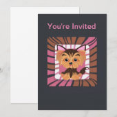 Invitation Bébé mignon Yorkie (Devant / Derrière)
