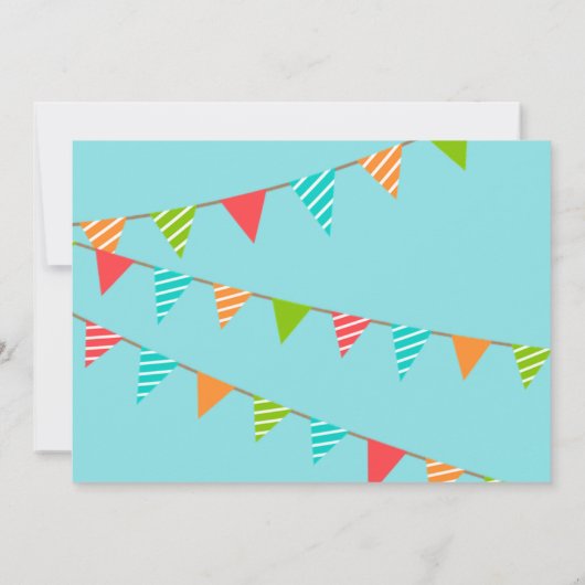 Invitation Bébé mignonne Croissance mensuelle Blue Elephant (Dos)