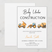Invitation Bébé minimaliste en construction Baby shower (Devant / Derrière)